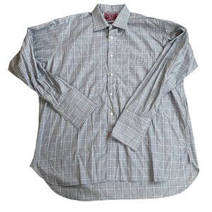 Charles Tyrwhitt Shirt Mens 2XL Plaid French Cuff Long Sleeve Adult Dress 17.5